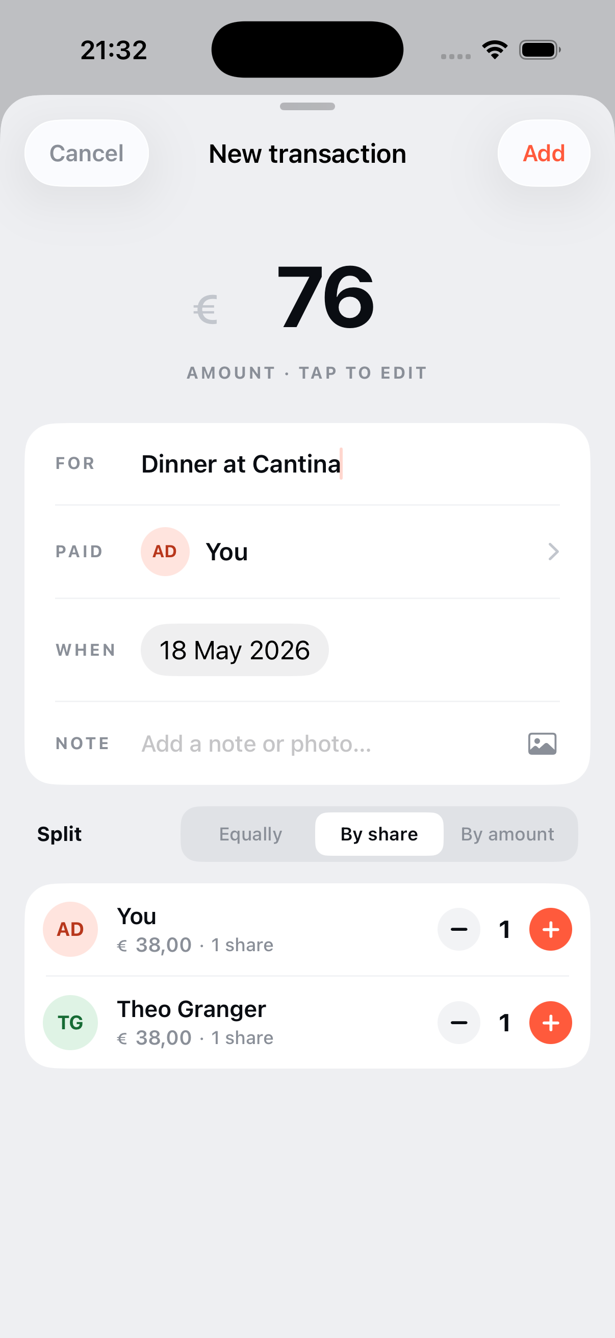 Costpot app group details